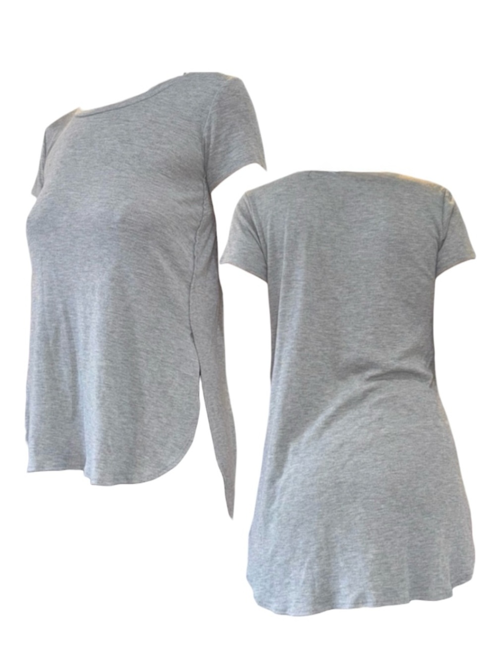 Gray Short-Sleeve High-Low Tee